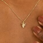 Solid Gold Natural Diamond Bumblebee Necklace - Image 4