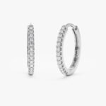 Solid Gold Natural Diamond Hoop Earrings - Image 5