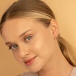 14K Solid Gold Garnet Huggies - Image 3