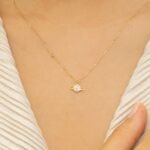 Solid Gold Natural Natural Diamond Saturn Pendant Necklace - Image 5