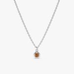 14K Solid Gold Solitaire Citrine Pendant Necklace - Image 4