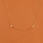 Solitaire Initial & Diamond Necklace - Image 2