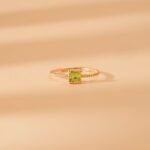 18K Solid Gold Square Rose Quartz Ring - Image 4