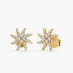 Sunburst Natural Diamond Stud Earrings - Image 4