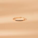 14K Solid Gold Thin Blue Sapphire Stacking Ring - Image 5