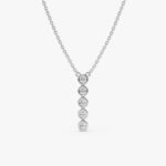 Vertical Diamond Bezel Bar Necklace - Image 2