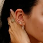 Wavy Natural Diamond Hoop Earrings - Image 3