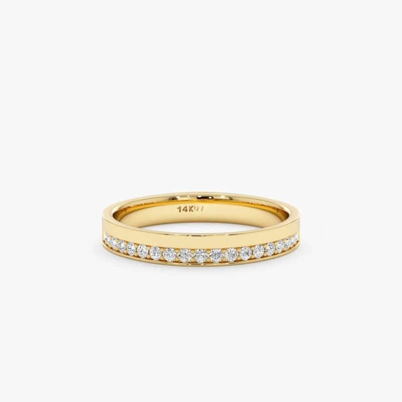 Half Diamond Half Plain Band