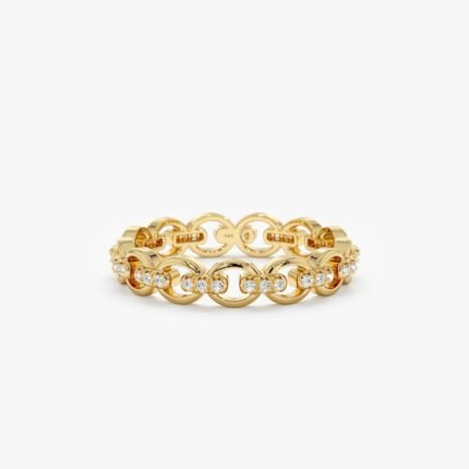 Diamond Infinity Chain Link Ring