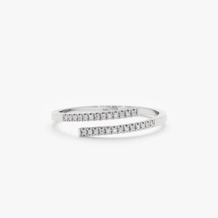Diamond Spiral Open Ring