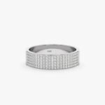 14K Solid Gold Pave Natural Diamond Cigar Band - Image 2