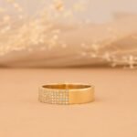 14K Solid Gold Pave Natural Diamond Cigar Band - Image 3