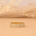 14K Solid Gold Pave Natural Diamond Cigar Band - Image 5