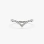 18K Solid Gold V Shape Natural Diamond Nesting Ring - Image 2