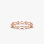 18K Solid Gold Natural Diamond Marquise Shape Eternity Ring - Image 6