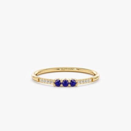 Natural Sapphire and Diamond Ring