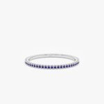 18K Solid Gold Prong Set Blue Sapphire Eternity Band - Image 2