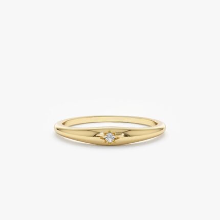 Thin Diamond Dome Ring