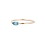 18k Solid Marquise Cut Blue Topaz Ring - Image 5