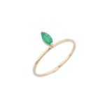 14K Solid Gold Floating Emerald Ring - Image 2