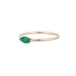 14K Solid Gold Emerald Precious Gold Ring - Image 3