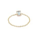 18K Solid Gold Oval Topaz Ring - Image 4