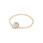 18K Solid Gold Oval Topaz Ring - Image 3