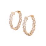 14K Gold Luxurious Natural Diamond Big Hoops - Image 4