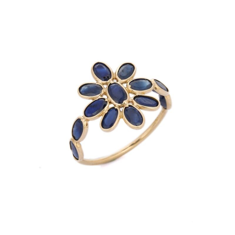 14k soldi gold floral sapphire ring gj454 2