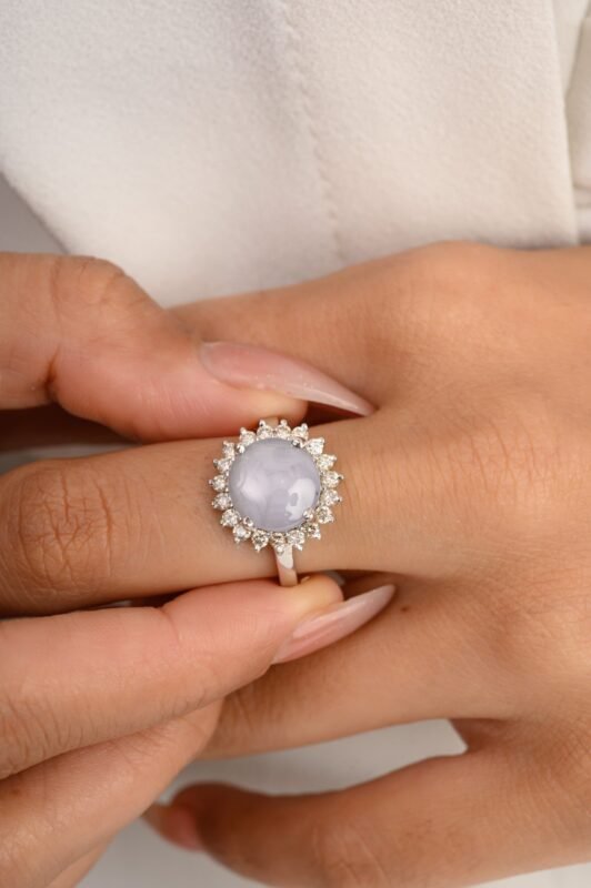 14k solid gold 4 63 carat star sapphire cabochon ring gj051 2