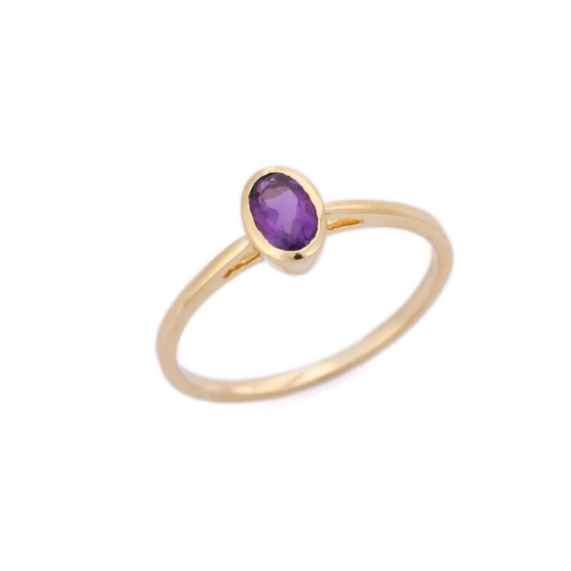14k solid gold amethyst ring gj609 2