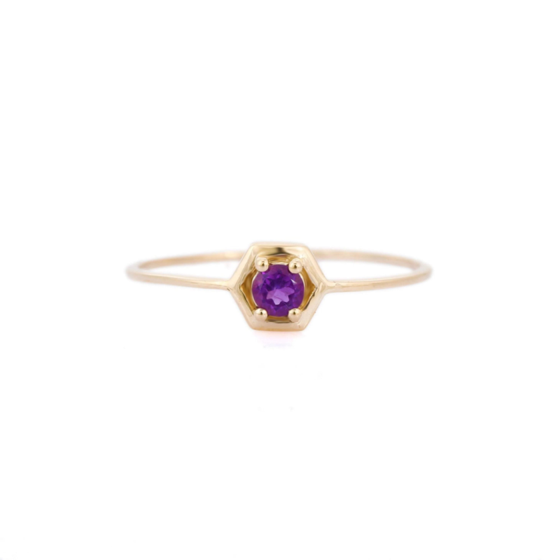 14k solid gold amethyst ring gj633 1