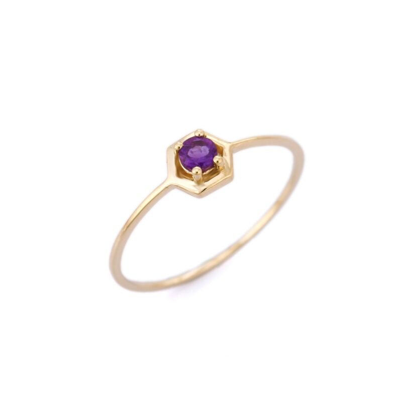 14k solid gold amethyst ring gj633 2