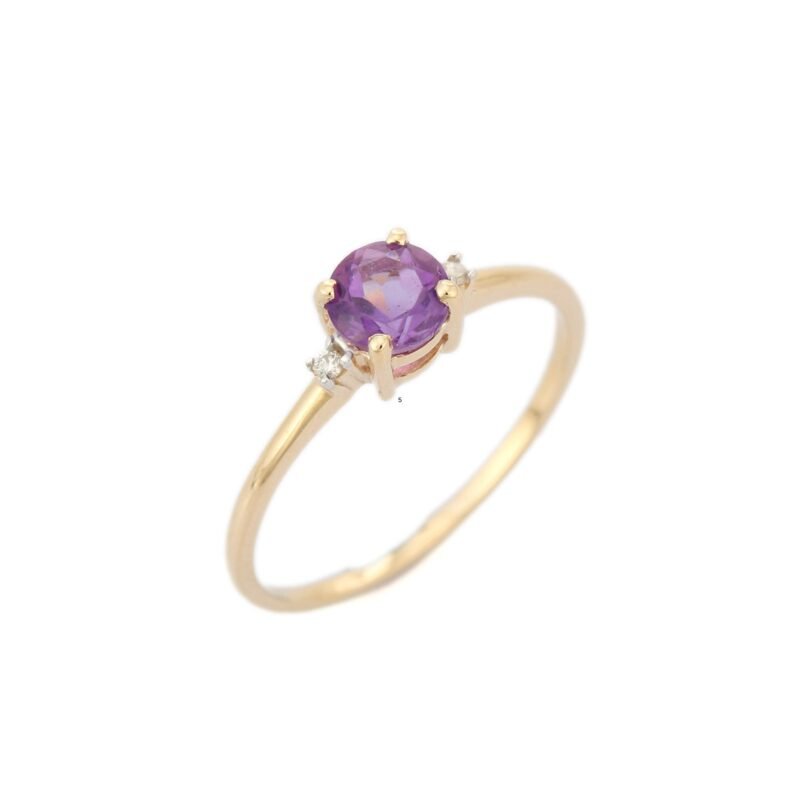 14k solid gold amethyst ring gj747 2
