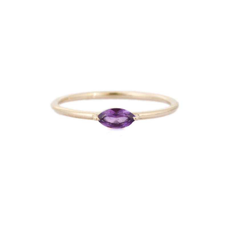 14k solid gold amethyst stacking ring gj437 1