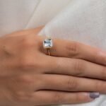 18K Solid Gold Aquamarine Ring - Image 4