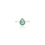 18K Solid Gold Emerald Statement Ring