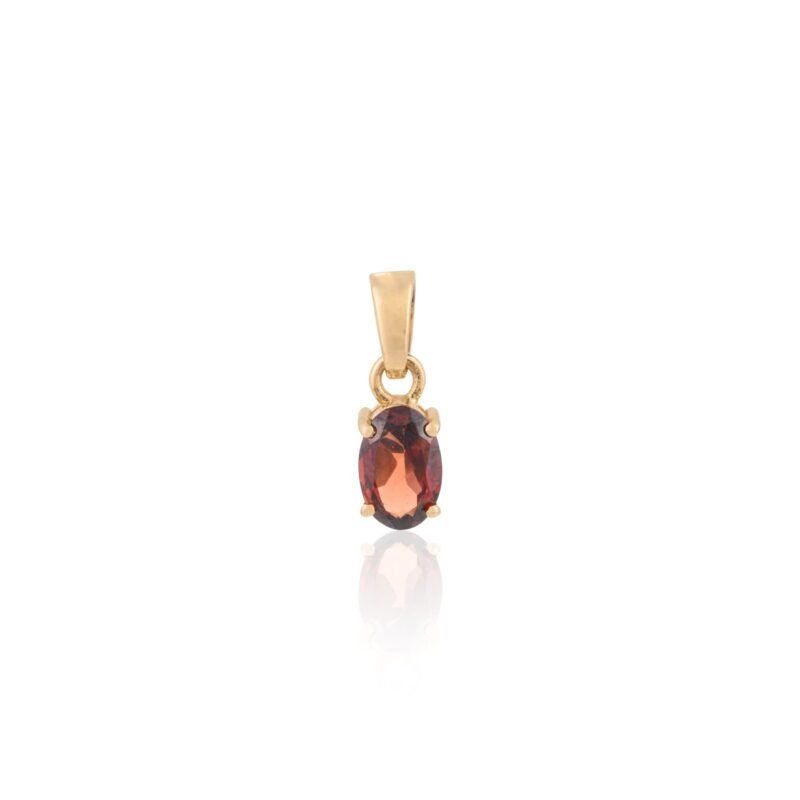 14k solid gold garnet pendant gj308 1