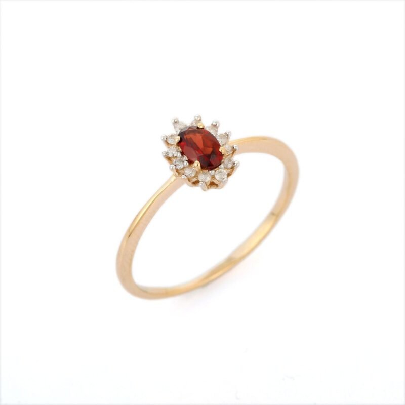 14k solid gold garnet ring gj661 2