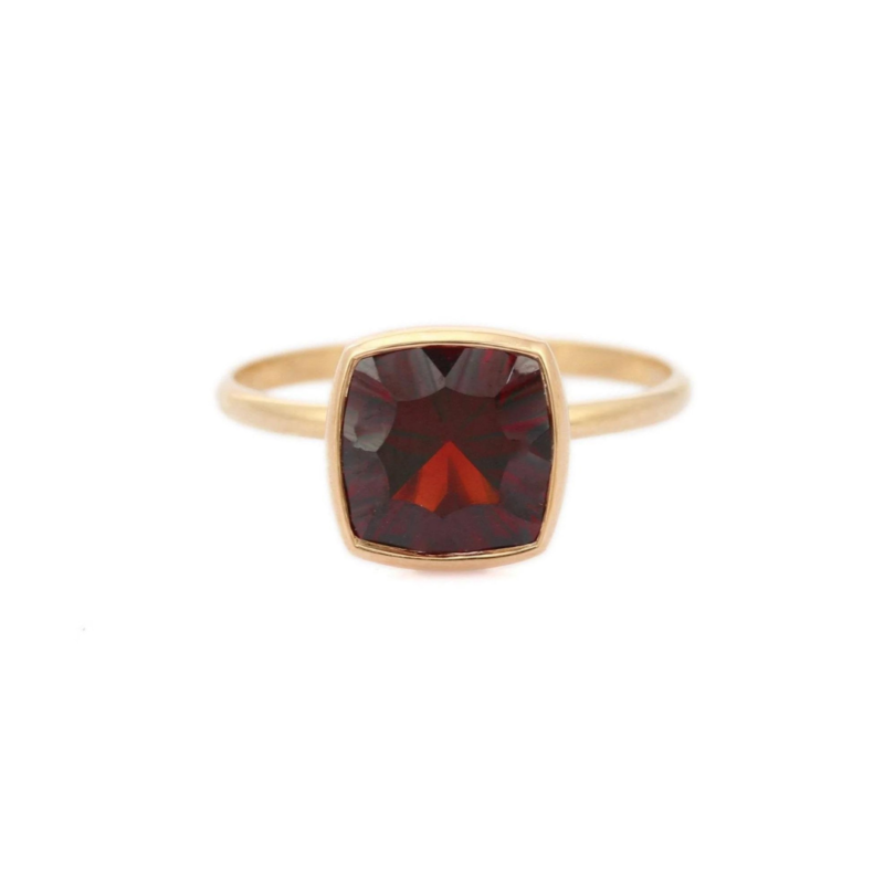 14k solid gold garnet ring gj737 1
