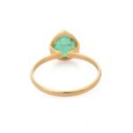 14K Solid Gold Pear Shape Emerald Ring - Image 6