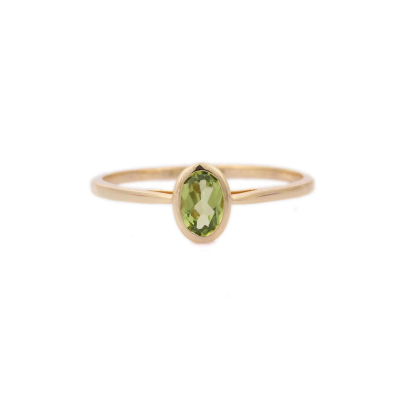 14k solid gold peridot ring gj608 1