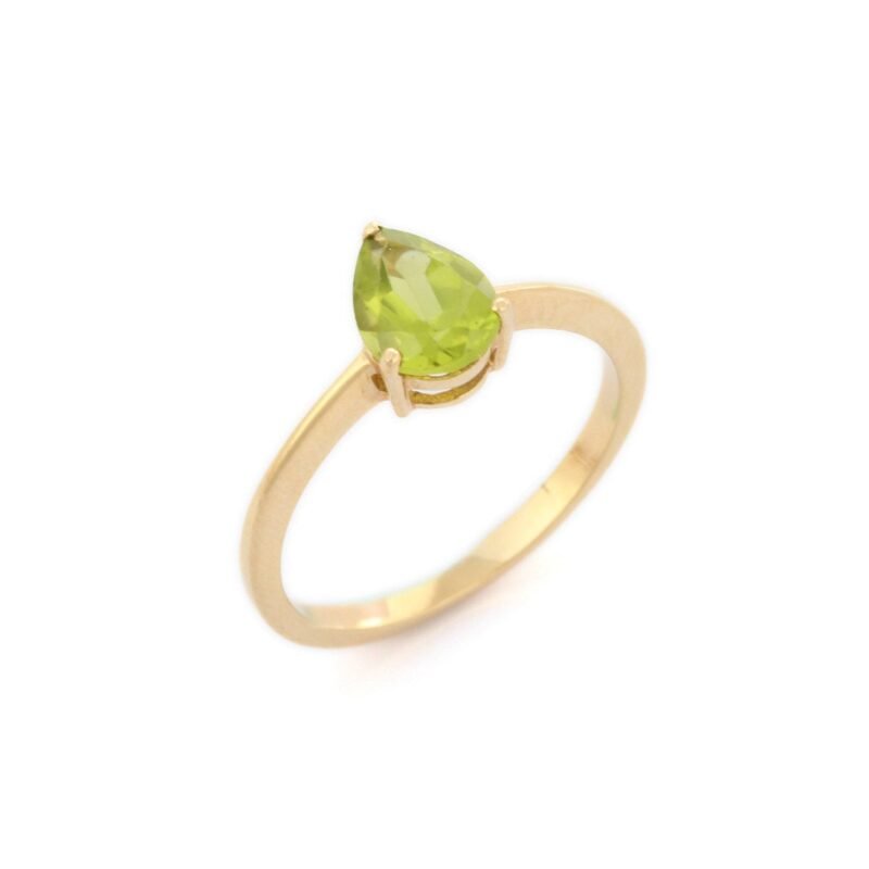 14k solid gold peridot ring gj656 2
