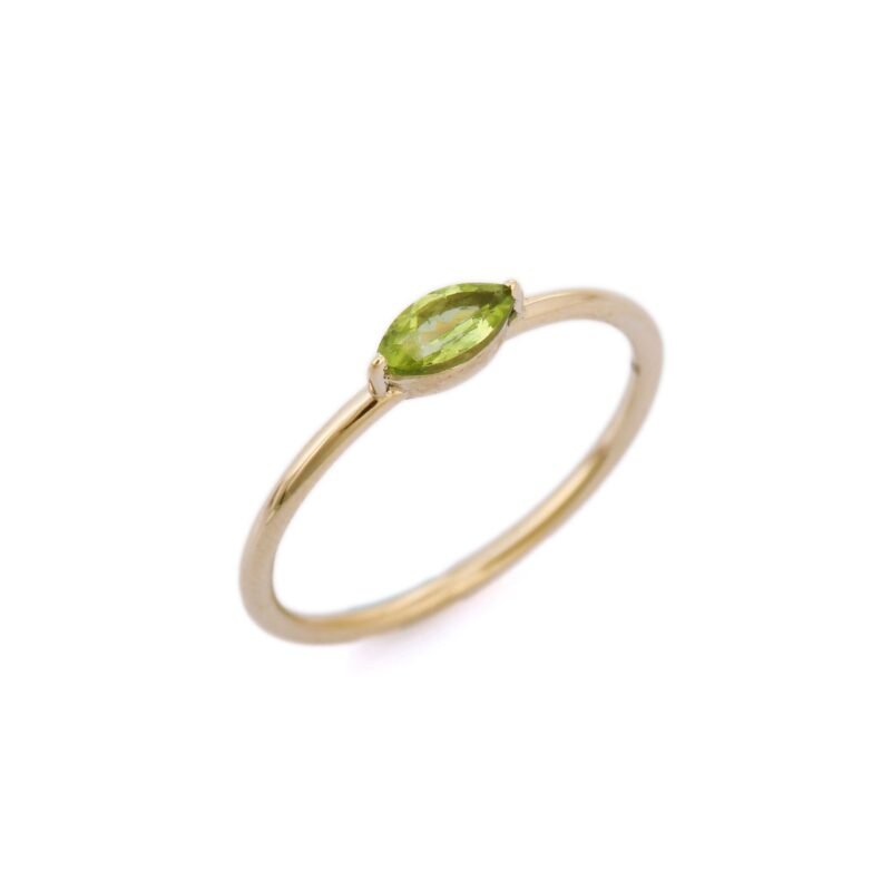 14k solid gold peridot ring gj660 2