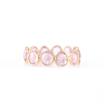 18K Solid Gold Pink Sapphire Eternity Band