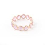 18K Solid Gold Pink Sapphire Eternity Band - Image 3