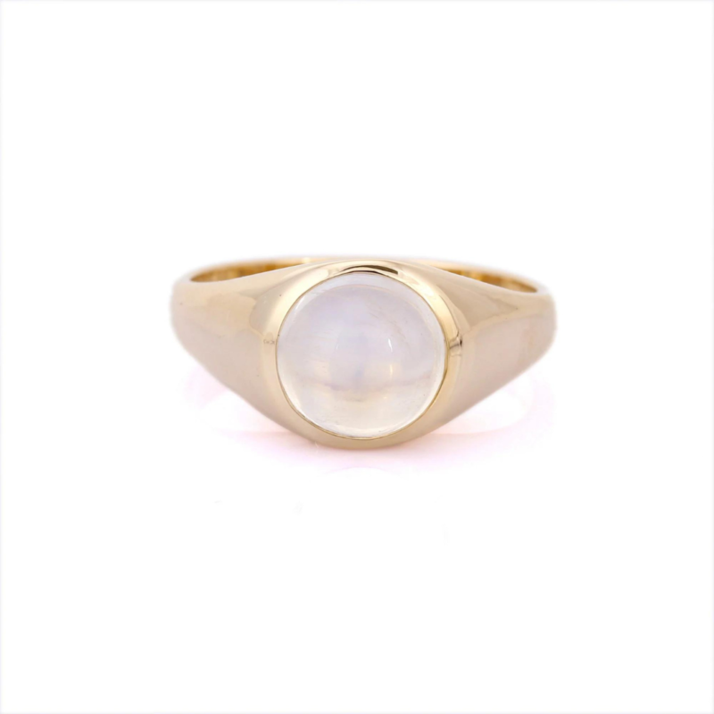 14k solid gold rainbow moonstone gold ring gj519 1