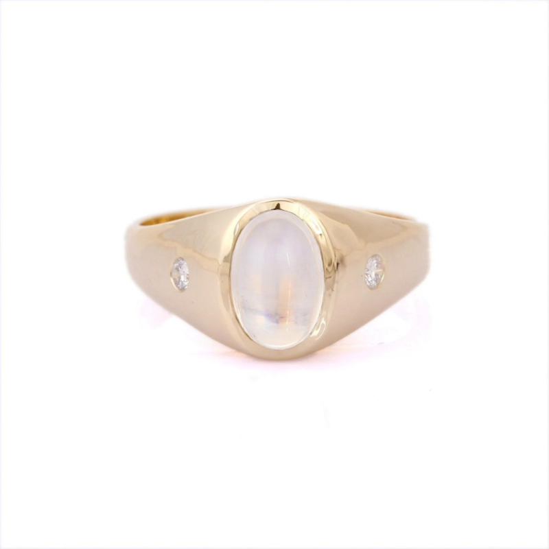 14k solid gold rainbow ring gj665 1