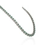 18k Solid Gold Round Emerald & Diamond Choker Necklace - Image 3