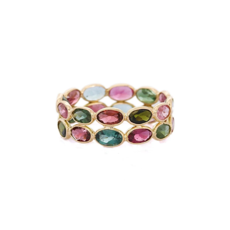 14k solid gold tourmaline eternity band gj789 1